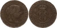 Spanien, Königreich 5 Centimos de Escudo Isabel II., 1833 - 1868, Barcelona, 8 strahlige Sterne, ohne OM -