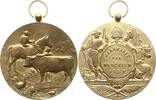 Belgien, Königreich, Flandern, Gemeinde Merchtem Tragbare vergoldtete Bronzemedaille v. J. Fisch, Preismedaille Viehzucht, Jaarmarkt van Merchtem -