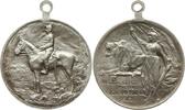 Belgien, Königreich Tragbare versilberte Bronzemedaille 1. Weltkrieg, Erinnerung an die Mobilmachung / Mobilisatie , Dragoner zu Pferde -