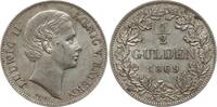 1/2 Gulden 1869 Bayern, Königreich Ludwig II., 1864 - 1886 Fast vorzüglich