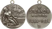 Schweiz - Bern Tragbare versilberte Bronzemedaille Schützenmedaille, v. Hans Frei, St. Jakob a.d. Birs, Erstes St. Jakobsschiessen -