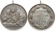 Rhön Tragbare versilberte Bronzemedaille v. Oertel, Berlin, Schützenmedaille, fehlerhafte Handgravur (REÖN) -
