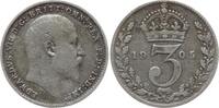 Großbritannien 3 Pence Edward VII., 1901 - 1910 -