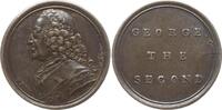 Großbritannien Kleine Bronzemedaille George III., 1760-1820, v. J. Kirk, Sentimental Magazine, King George the Second -