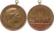 Brandenburg-Preußen, Stadt Berlin Tragbare Bronzemedaille auf das X. Deutsche Bundesschießen, Brb. Wilhelm II. / Ansicht Festhalle -