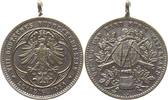 Sachsen, Stadt Leipzig Tragbare versilberte Bronzemedaille auf das XIII. Deutsche Bundesschießen, Wappen im Vierpass -