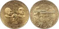 USA Vergoldete Bronzemedaille v. Whitehead-Hoag, Ost-West Atlantikflug der Bremen, Hünefeld, Köhl, Fitzmaurice -