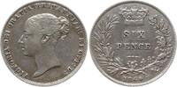 Großbritannien 6 Pence Victoria, 1837 - 1901, Die No. 38 -