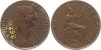 Großbritannien 1/2 Penny (Halfpenny) Victoria, 1837 - 1901, Heaton, aus alter Sammlung mit Tuscheziffer -