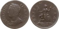 Großbritannien Farthing George II., 1727 - 1760, mit Gegenstempel P -