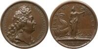 Frankreich, Königreich Bronzemedaille Ludwig XIV., 1643 - 1715, v. Mauger, Vers. mit Getreide, Pfälz. Erbfolgekrieg -