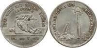 Deutschland Versilberte Messingmedaille o.J. von Friedrich Loos, Geschenk für junge Menschen, Leuchtturm und Schiff EF, Prüfspur am Rand