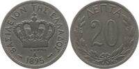 Griechenland, Königreich 20 Lepta Georg I., 1863 - 1913 -