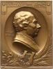 Berühmte Personen - Schriftsteller und Dichter Einseitige Bronzeplakette v. Mayer und Wilhelm, Stuttgart, auf Ludwig Uhland, 1787 - 1862 -