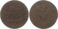 Washington Liberty and Security Halfpenny 1791 Großbritannien, Königreich, Stadt Liverpool Liverpool Halfpenny, Segelschiff / Wappen Sehr schön