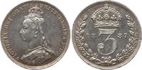 Großbritannien 3 Pence Victoria, 1837 - 1901 -