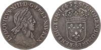 Frankreich, Königreich 1/12 Ecu 1643 A Ludwig XIII., 1610 - 1643, Paris, Var.: Rose VF mit feiner Patina