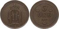 Schweden, Königreich 5 Öre Oskar II., 1872 - 1907 -