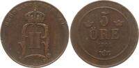 Schweden, Königreich 5 Öre Oskar II., 1872 - 1907 -