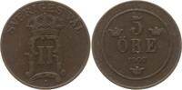 Schweden, Königreich 5 Öre Oskar II., 1872 - 1907 -
