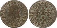 Frankreich, Sedan Double Tournois Frédéric-Maurice de La Tour d'Auvergne, 1623 - 1642, Type 7 mit Stehkragen -