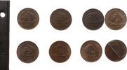 Großbritannien 1/2 Penny komplette Serie 12 Stück George VI., 1936 - 1952 -