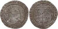 England, Königreich 6 Pence James I., 1603 - 1625, Third bust, Mzz. Lilie -