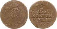 Brandenburg-Preußen Cu 1/2 Groschen Friedrich Wilhelm II., 1786 - 1797, Breslau, Prägung für Schlesien -