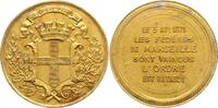 Frankreich, 3. Republik Commune de Marseille, 5. April: Les fédérés de Marseille sont vaincus Vergoldete Zinnmedaille 1871, RR! Sehr schön - vorzügli