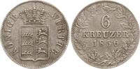 Württemberg, Königreich Wilhelm I., 1816 - 1864 6 Kreuzer 1856 Sehr schön