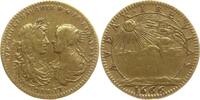 Frankreich, Königreich Messing - Jeton Ludwig XIV., 1643 - 1715, Doppelportrait mit Maria Teresa, AVDAX IRE VIAS -
