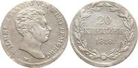 Württemberg, Königreich Wilhelm I., 1816 - 1864 20 Kreuzer 1818 Vorzüglich mit Prägeglanz, etwas dezentriert und min. Prägeschwäche