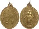 Österreich, Stadt Wien ovale tragbare vergoldete Bronzemedaille Marianische Congregation, III. Wiener Stadtbezirk, Fasangasse 4, 35 mm x 29 mm -