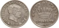 Italien, Königreich 10 Soldi 1810 M Napoleon I., 1804 - 1814, Mailand VF+, feine Tönung, min. Graffito