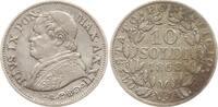 Vatikan Pius IX., 1846 - 1878, An XXII 10 Soldi 1868 R Sehr schön