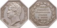 Frankreich, Stadt Paris achteckige Silbermedaille v. Barré, Union Compagnie d'Assurances, Louis Philippe I., 1830 - 1848 -