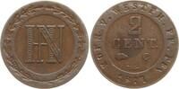 Westfalen, Königreich 2 Centimes Hieronymus Napoleon, 1807 - 1813, die 2 in Jz. nur zur Hälfte sichtbar -