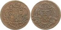 Würzburg, Bistum Adam Friedrich von Seinsheim, 1755-1779 Cu 1/2 Kreuzer 1762 Besser als sehr schön