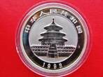 China 5 Yuan 1993 Panda an Gewässer, 1/2 Unze Feinsilber, Silber - min.angelaufen/Patina am Rand BU (MS65-70).in Kapsel
