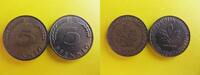 BRD 2 x 5 Pfennig Deutschland, 2 Münzen, 5 Pfennig 1967 G, J.382, ss