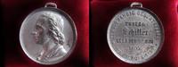 Schiller, Friedrich von Medaille Zinnmedaille, von HW, zum 100. Geburtstag des Dichters, -