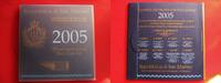 Euro KMS 2005 San Marino € Kursmünzensatz, 9 Werte, 1 Cent - 5 Euro Silber-Gedenkmünze, komplett, Original Folder / Blister
