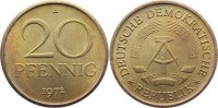 DDR 20 Pfennig 1972 A min. Schrötlingsfehler, CH UNC