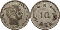 Dänemark 10 Öre 1 1875 CS Christian IX. 1863-1906. VF-
