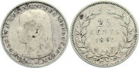 Niederlande-Königreich 25 Cents 1895 Wilhelmina I. 1890-1948. VF-