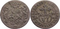 Sachsen-Eisenach 6 Pfennig 1736 AB Wilhelm Heinrich 1729-1741. VF