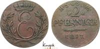 Sachsen-Coburg-Saalfeld Cu 2 Pfennig Ernst 1806-1826. -