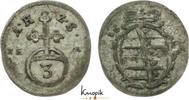 Sachsen-Coburg Dreier 1690 Albrecht III. 1680-1699. VF