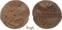 Sachsen-Meiningen Cu Heller Ernst Ludwig 1706-1724. -