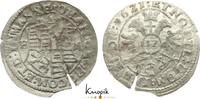 Mansfeld-vorderortische Linie zu Eisleben 12 Kreuzer 1621 HM Johann Georg II. 1619-1647. Einriß, Stempelfehler, EF